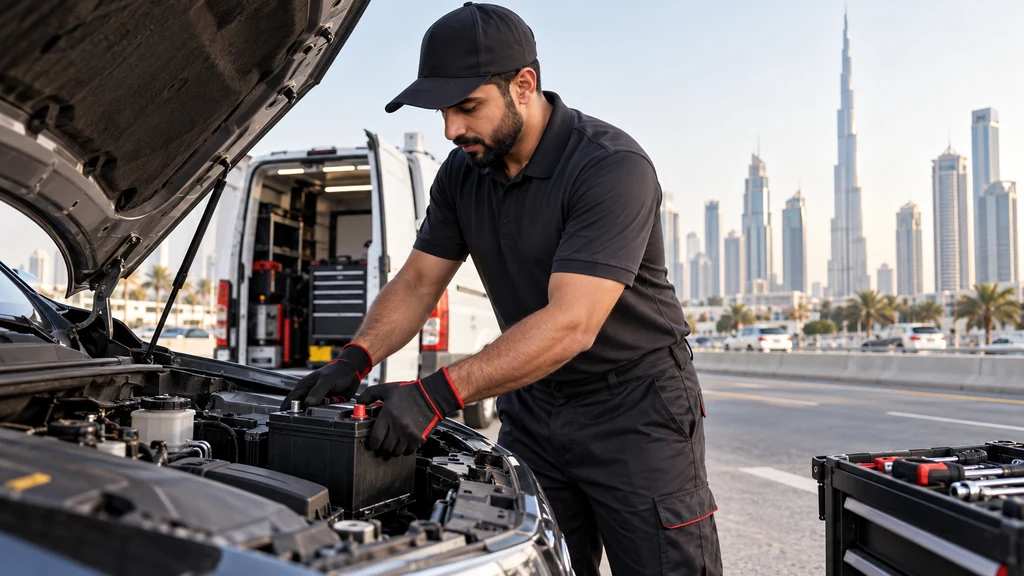 Reliable car battery service in Dubai